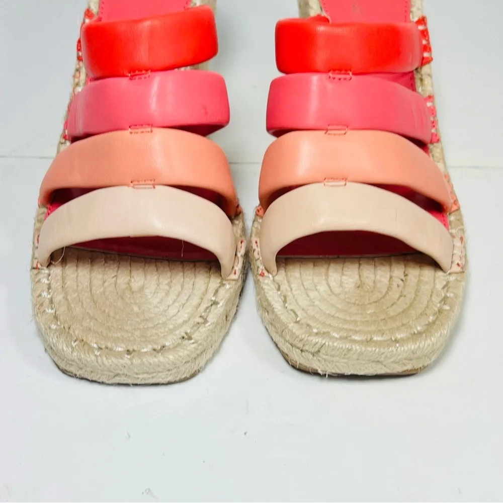 Vince‎ Camuto Molisana Espadrilles Wedge Sandals Womens Size 9M Orange/Pink.
